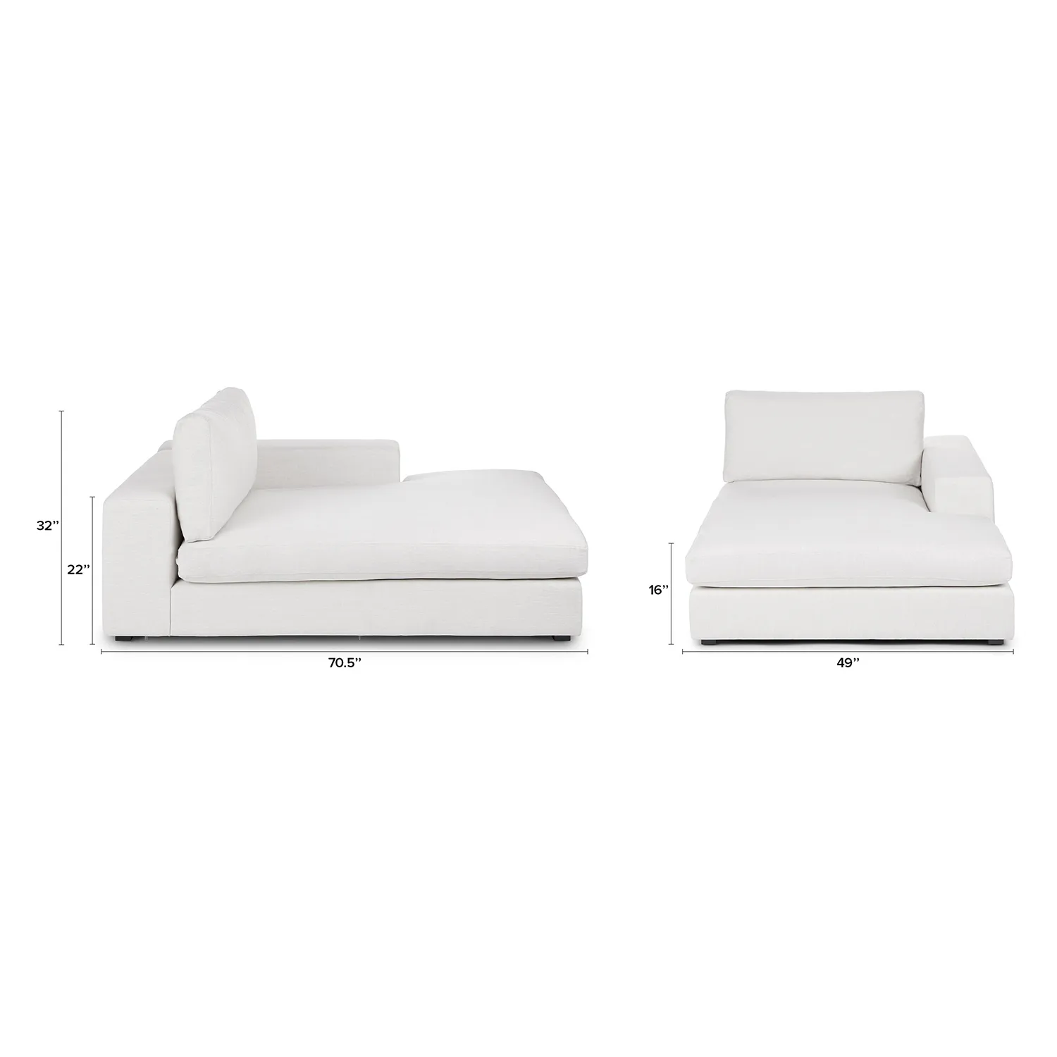 Beta 49_ Right Chaise Module - Quartz White - Image 2