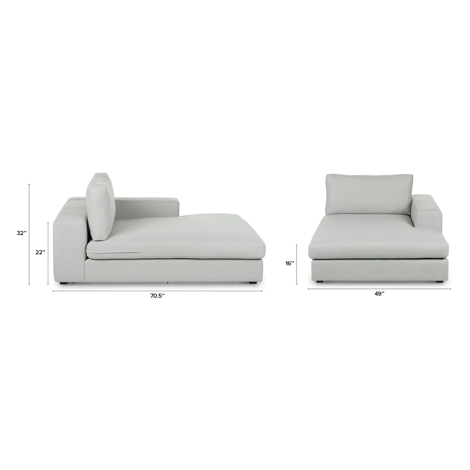 Beta 49_ Right Chaise Module - Welsh Gray - Image 2
