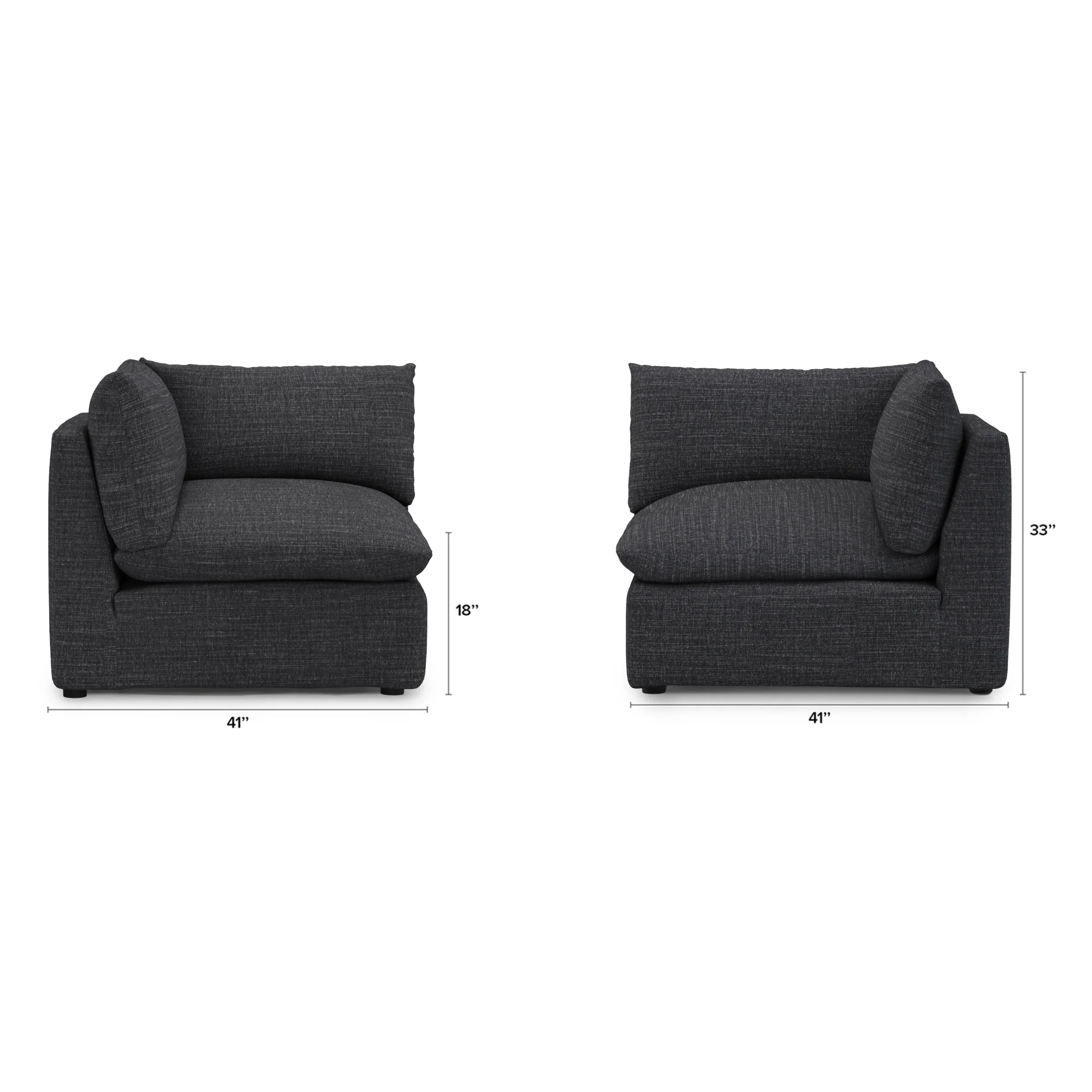 Leigh 41_ Corner Chair Module - Napa Charcoal - Image 2