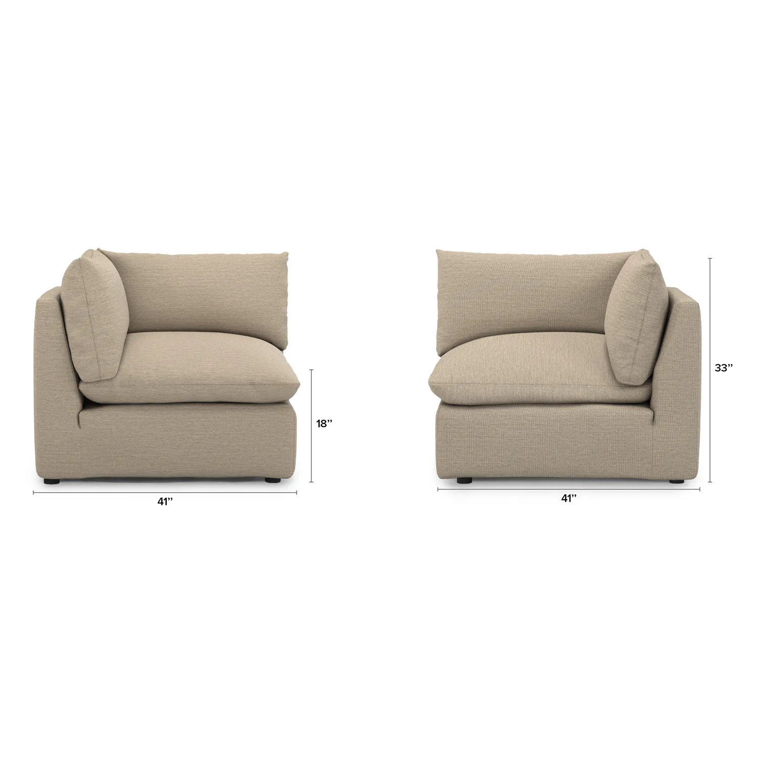 Leigh 41_ Corner Chair Module - Silver Taupe - Image 2