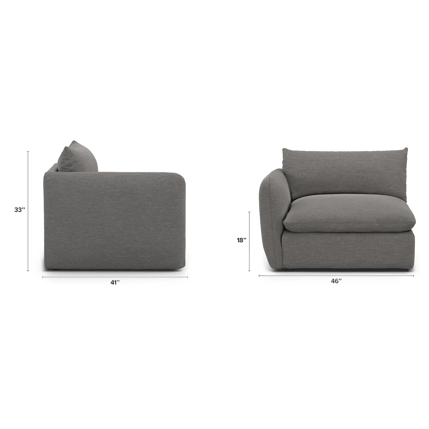 Leigh 46_ Left Arm Module - Silver Gray - Image 2