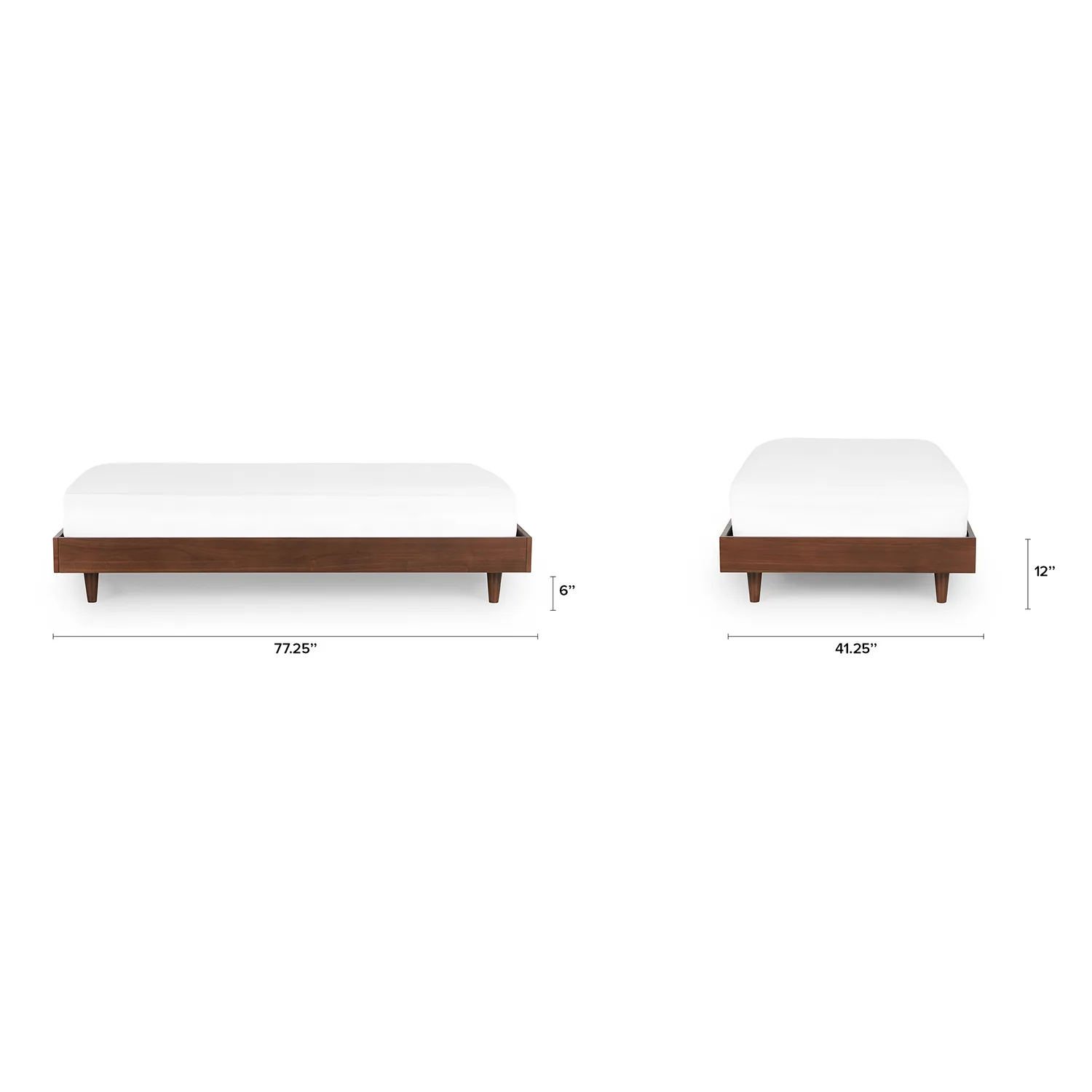 Basi Twin Bed Frame - Walnut - Image 2