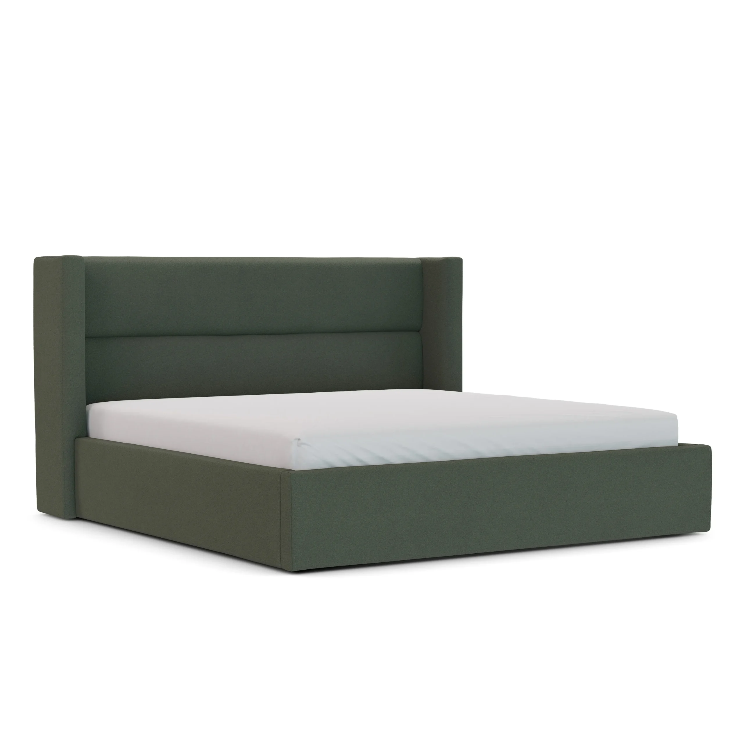Calabri King Upholstered Bed - Green Wool Bouclé - Image 12