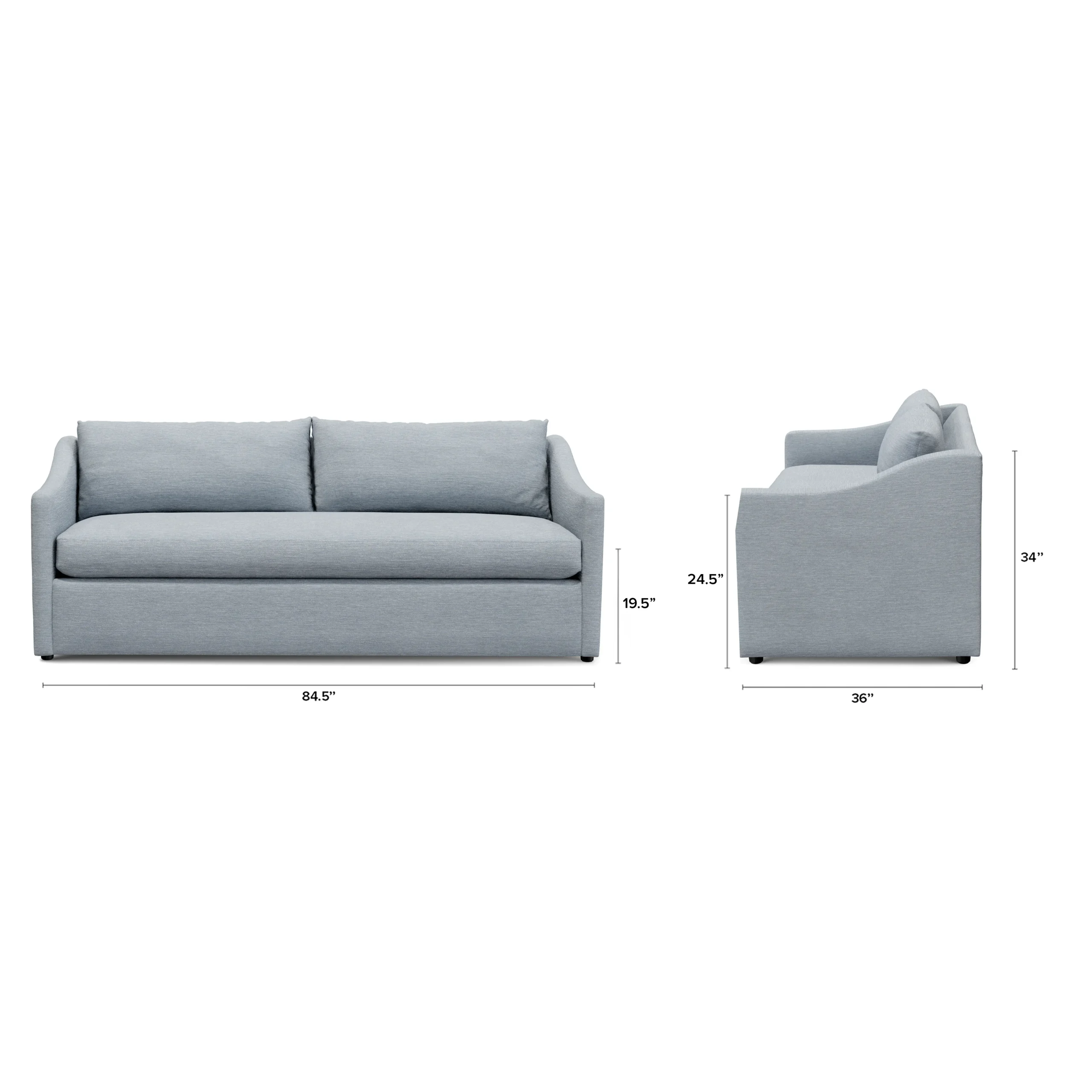 Landry 84.5_ Sofa Bed - Silver Light Blue - Image 13