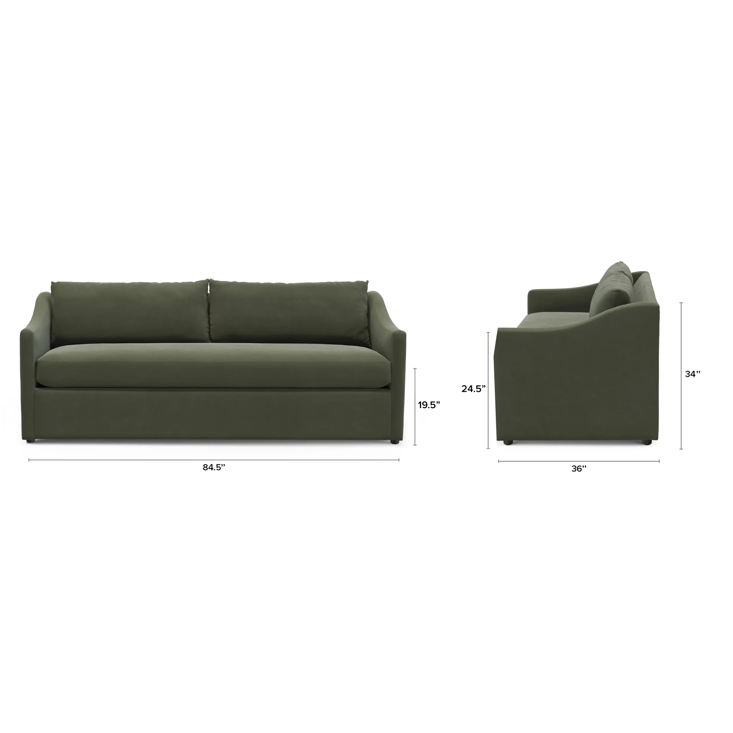Landry 84.5_ Velvet Sofa Bed - Hale Fir Green - Image 13