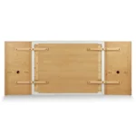 Cassie Queen Upholstered Bed with Nightstands - Natural Oak and Ivory Chenille