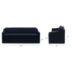 Landry 84.5_ Velvet Sofa Bed - Hale Ink