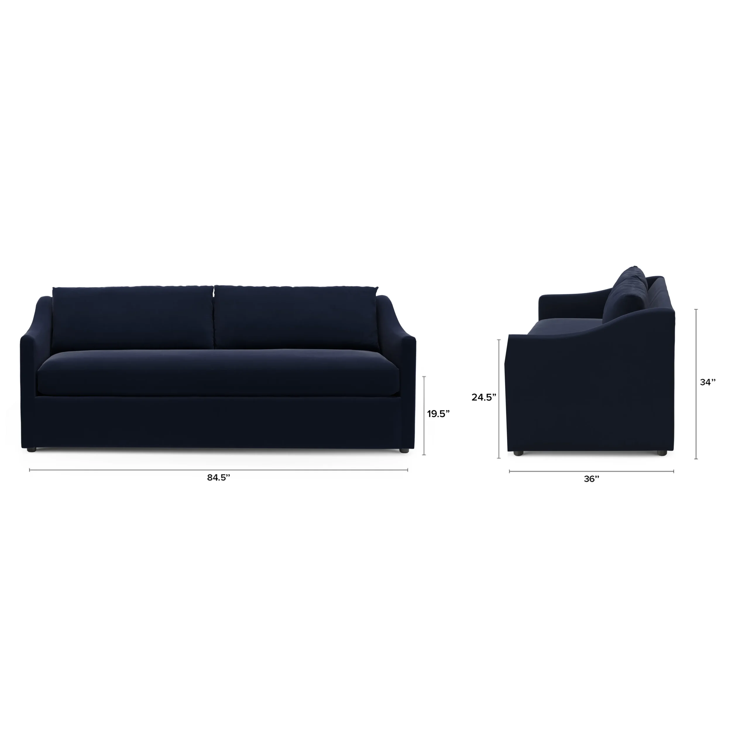 Landry 84.5_ Velvet Sofa Bed - Hale Ink - Image 13