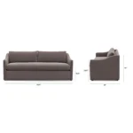Landry 84.5_ Velvet Sofa Bed - Hale Warm Gray