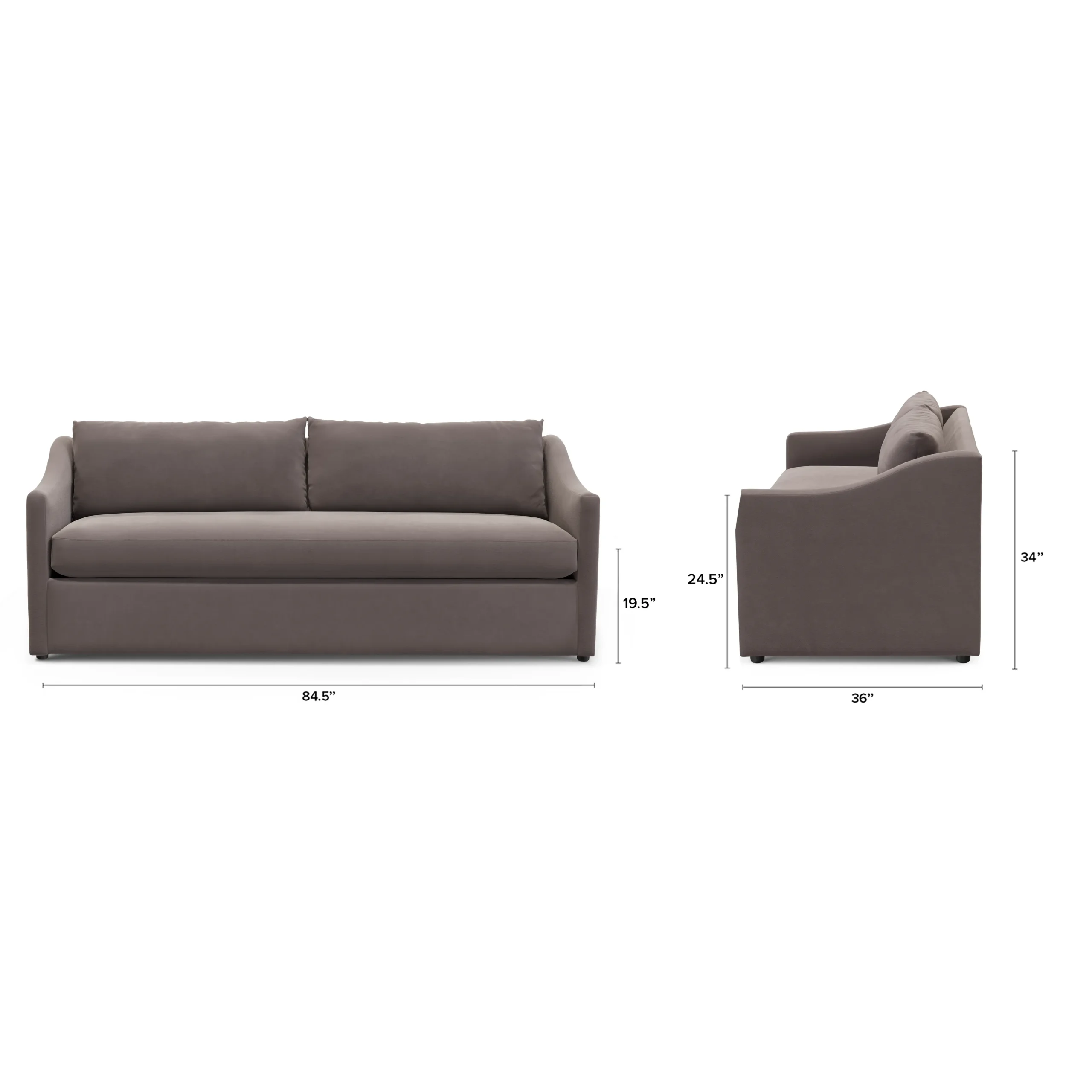 Landry 84.5_ Velvet Sofa Bed - Hale Warm Gray - Image 13