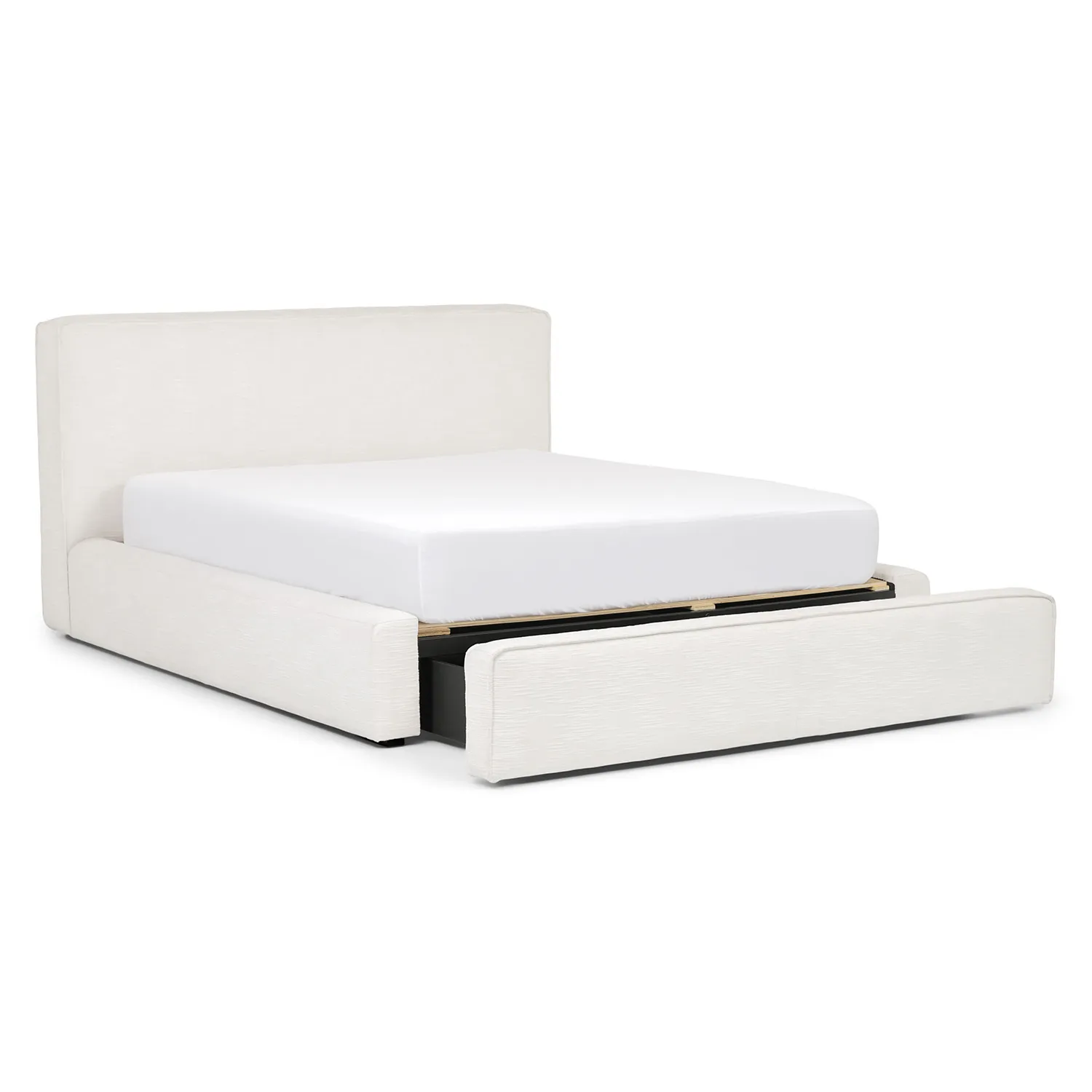 Cigar Queen Upholstered Storage Bed - Ankara Ivory - Image 4
