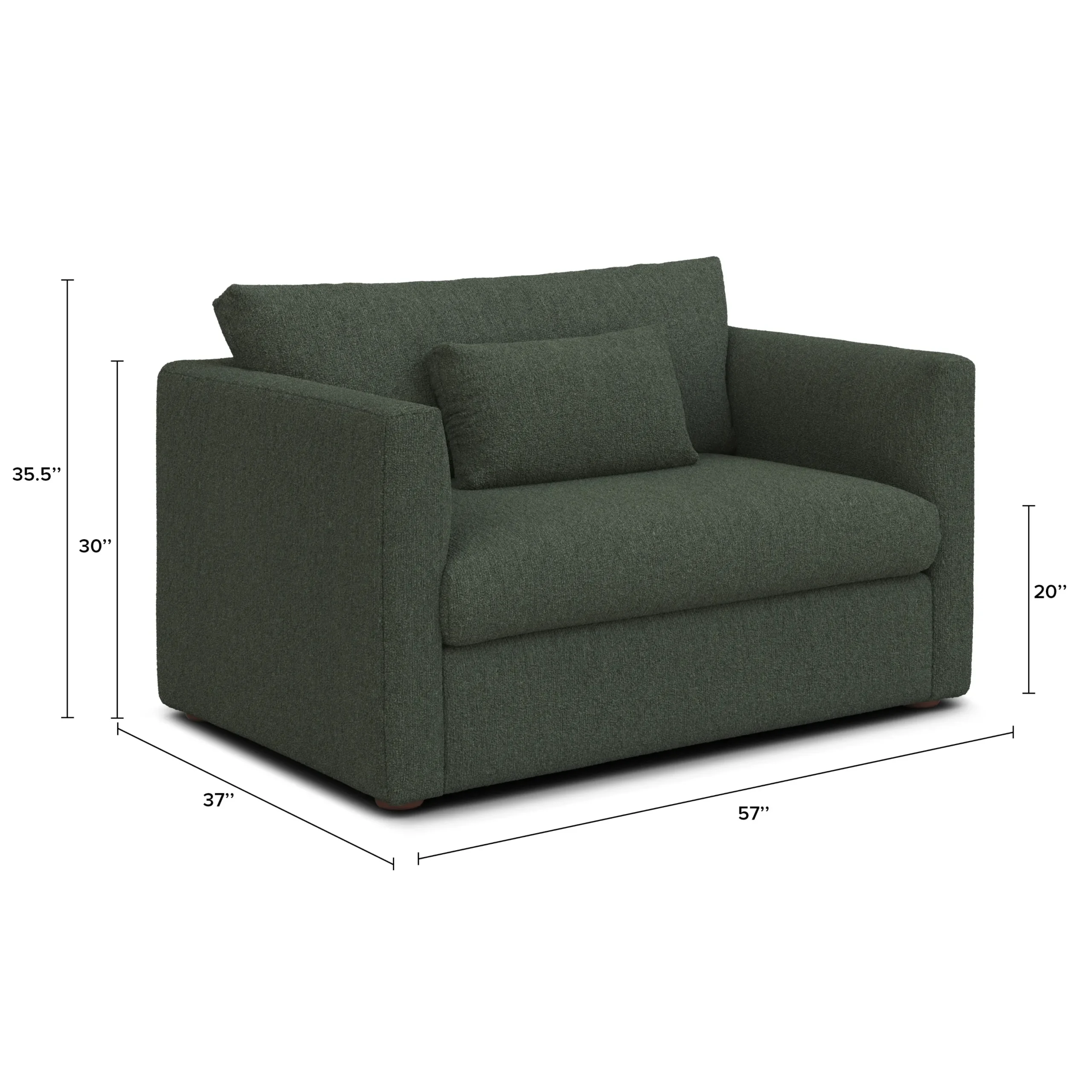 Marina 57_ Sleeper Chair - Green Wool Bouclé - Image 7