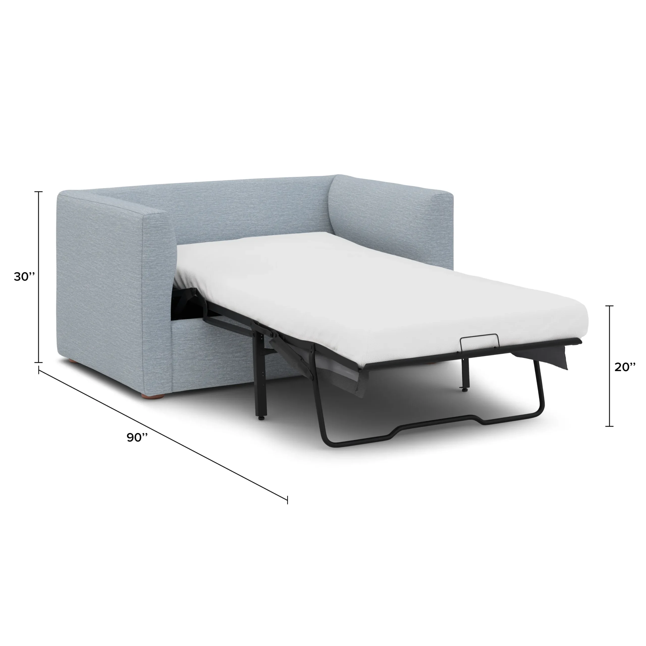 Marina 57_ Sleeper Chair - Silver Light Blue - Image 4