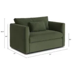 Marina 57_ Velvet Sleeper Chair - Hale Fir Green