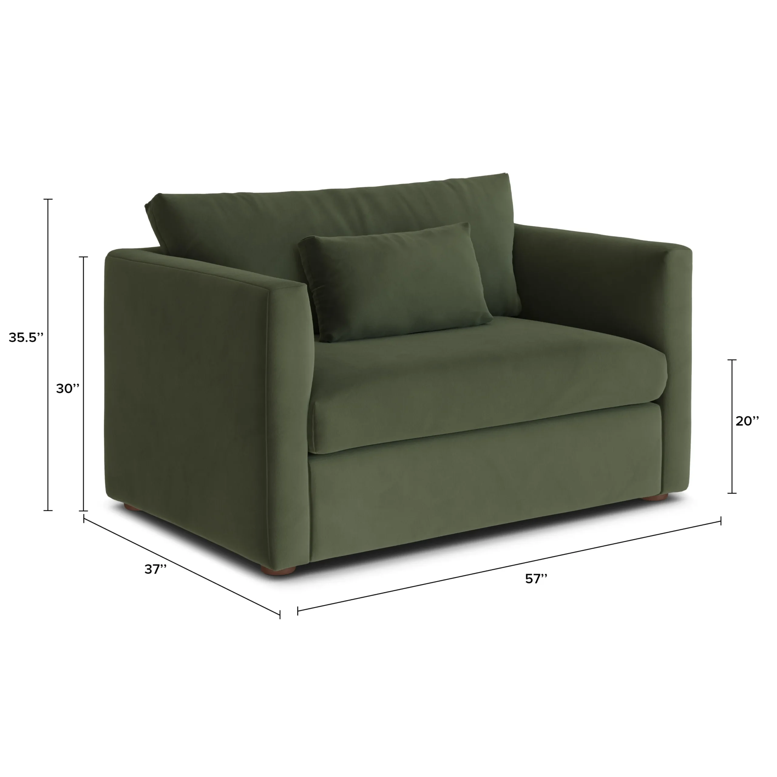 Marina 57_ Velvet Sleeper Chair - Hale Fir Green - Image 5