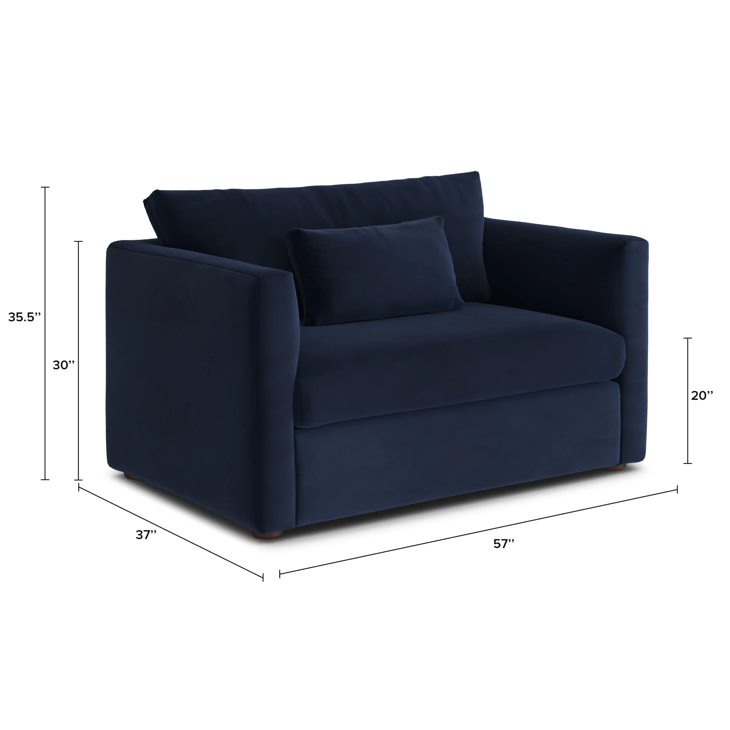 Marina 57_ Velvet Sleeper Chair - Hale Ink - Image 12