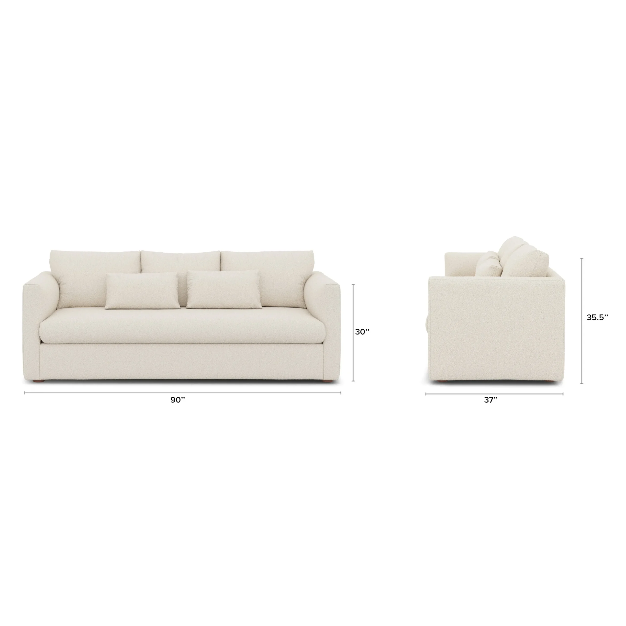 Marina 90_ Sofa Bed - Ivory Wool Bouclé - Image 13