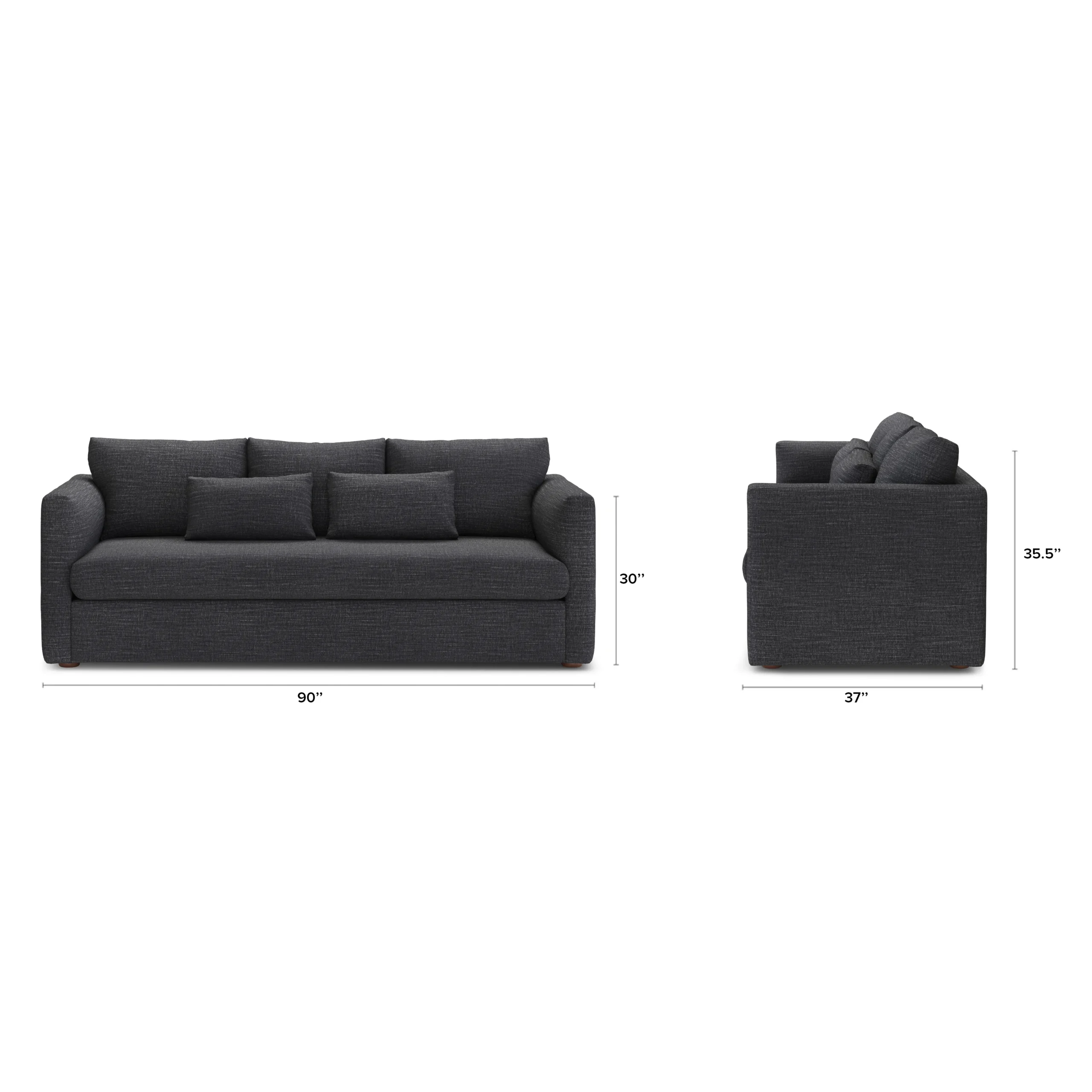 Marina 90_ Sofa Bed - Napa Charcoal - Image 10