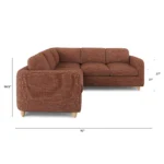 Vati 92_ Corner Sectional -  Natural Oak and Napa Rust
