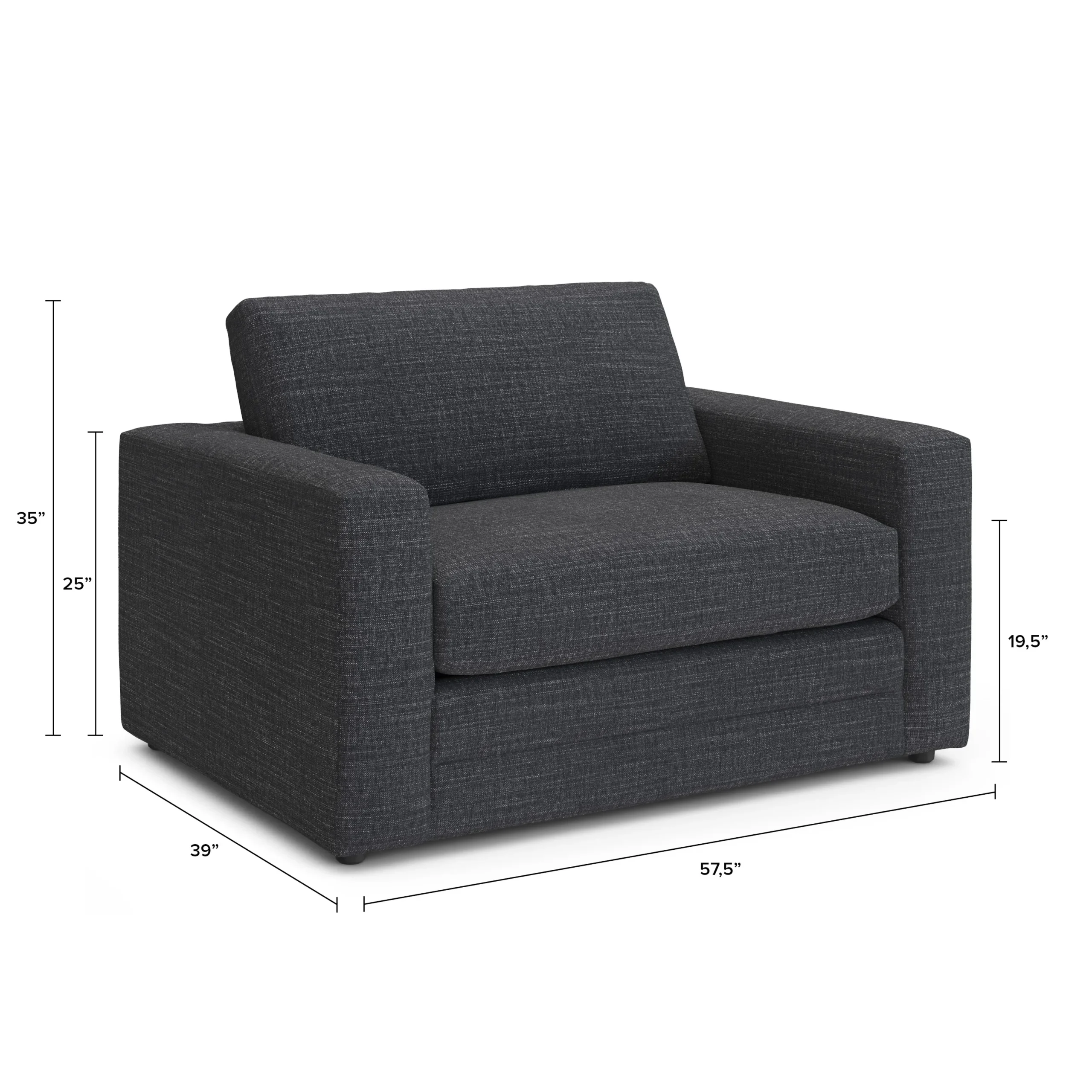 Riley 57.5_ Sleeper Chair - Napa Charcoal - Image 5