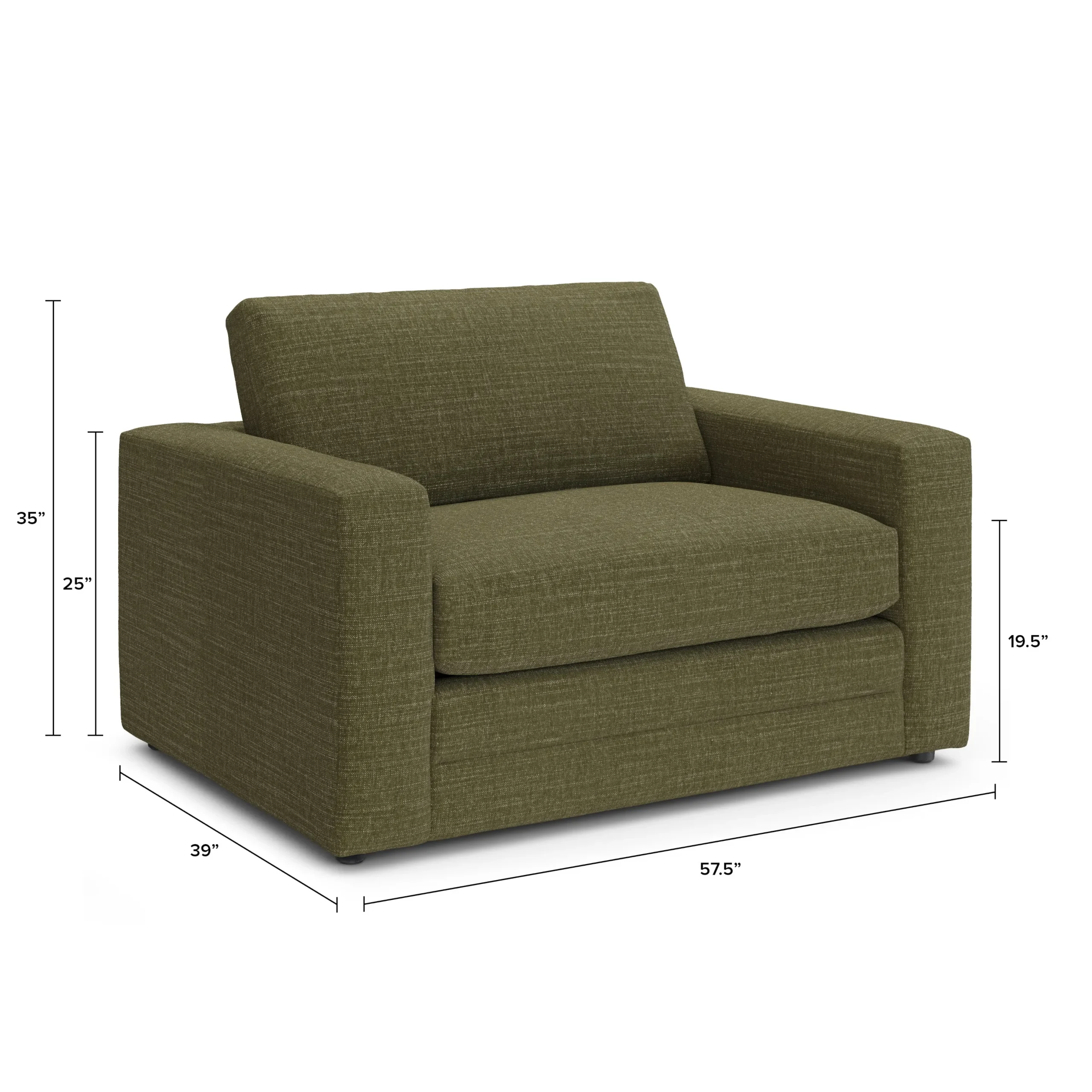 Riley 57.5_ Sleeper Chair - Napa Moss - Image 12