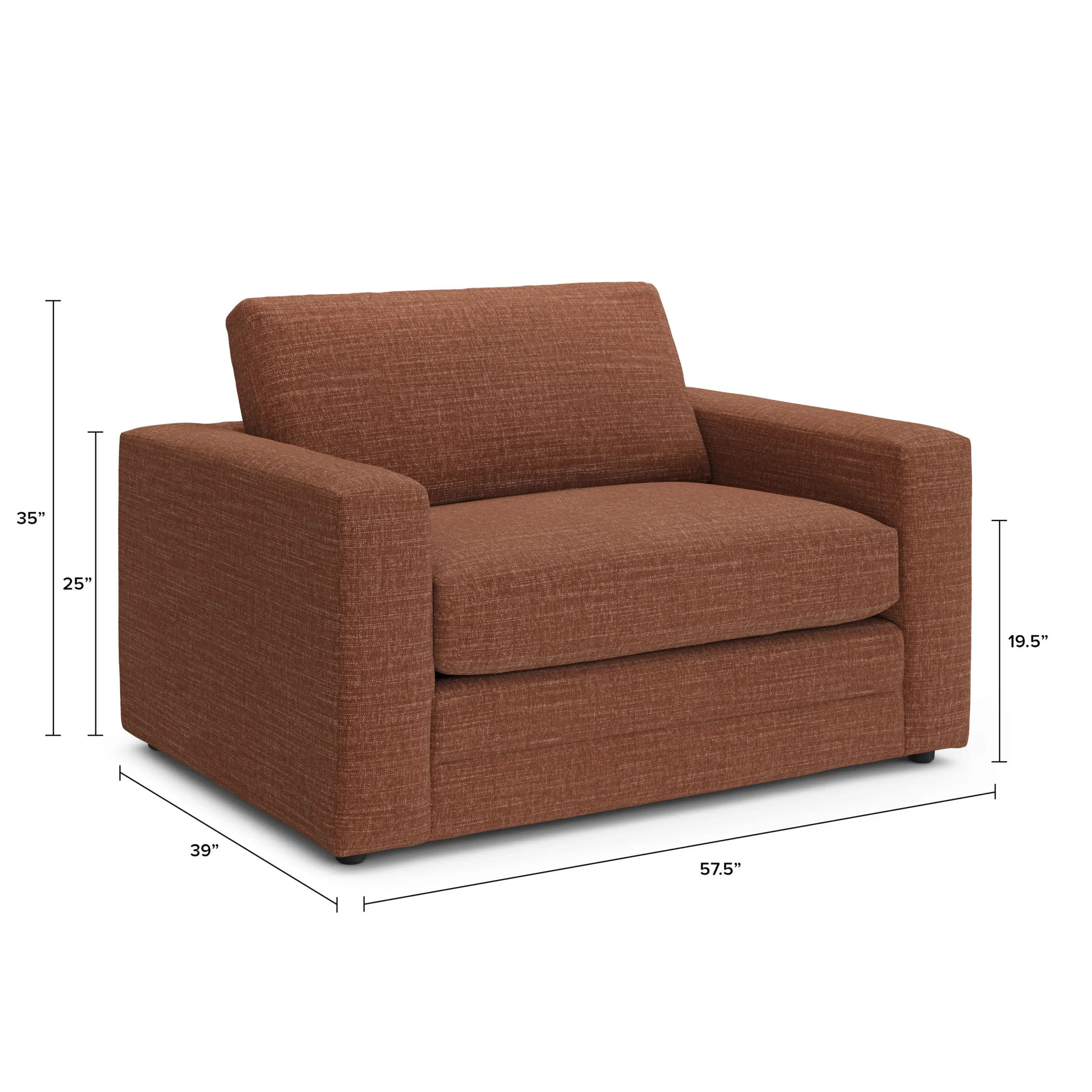 Riley 57.5_ Sleeper Chair - Napa Rust - Image 8