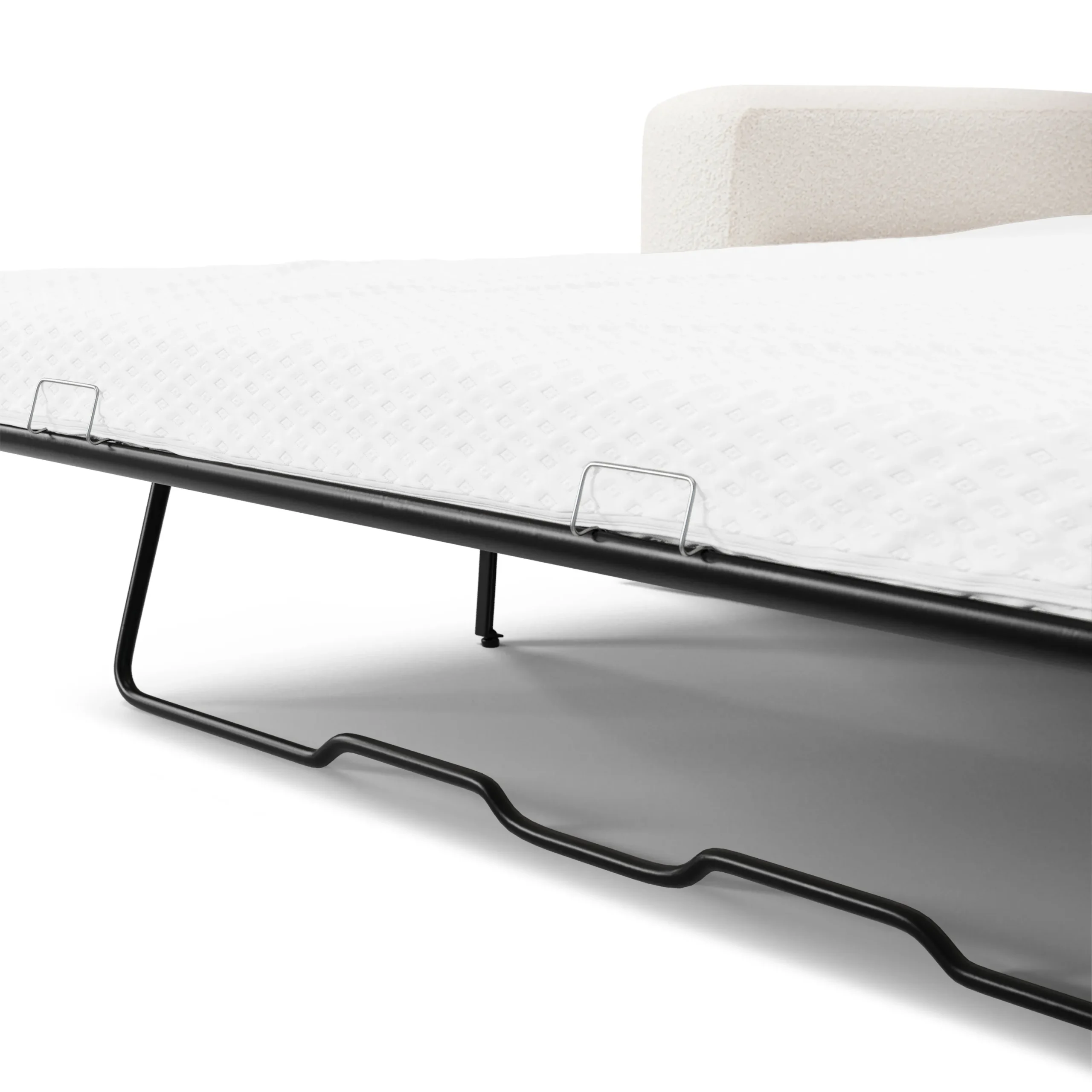 Riley 84_ Sofa Bed - Ivory Wool Bouclé - Image 15