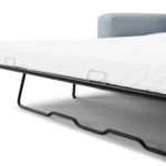Riley 84_ Sofa Bed - Silver Light Blue