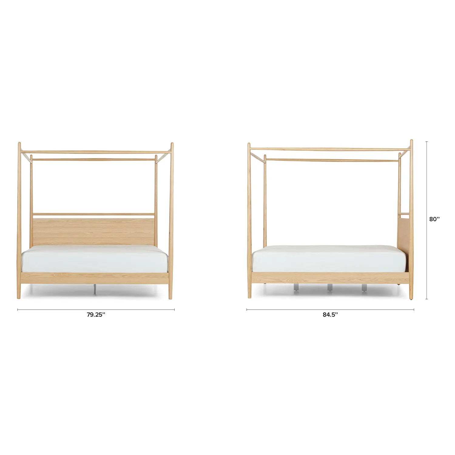 Lenia King Canopy Bed - White Oak - Image 5