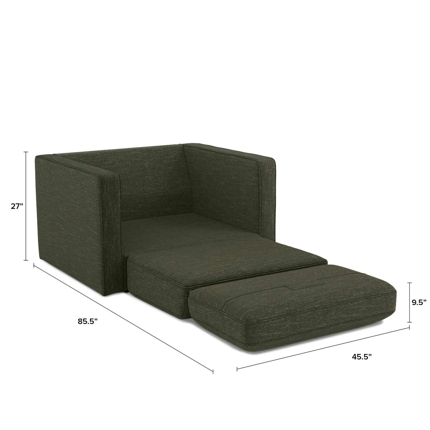 Sven 45.5_ Tufted Sleeper Chair - Fir Green - Image 4