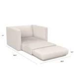 Sven 45.5_ Tufted Sleeper Chair - Ivory Wool Bouclé