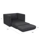 Sven 45.5_ Tufted Sleeper Chair - Napa Charcoal