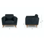 Timber 41_ Leather Lounge Chair - Charme Black