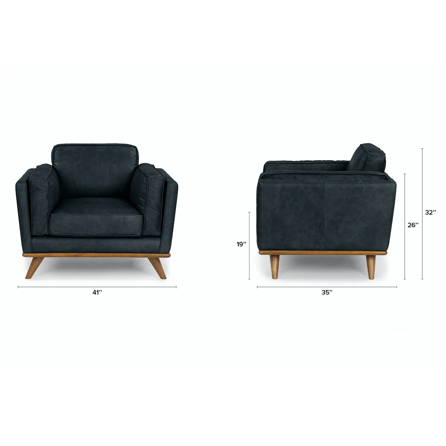 Timber 41_ Leather Lounge Chair - Charme Black - Image 2
