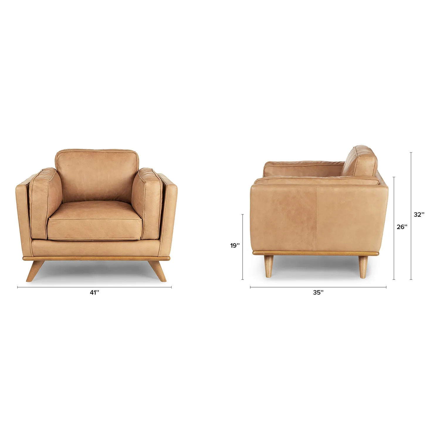 Timber 41_ Leather Lounge Chair - Charme Tan - Image 2