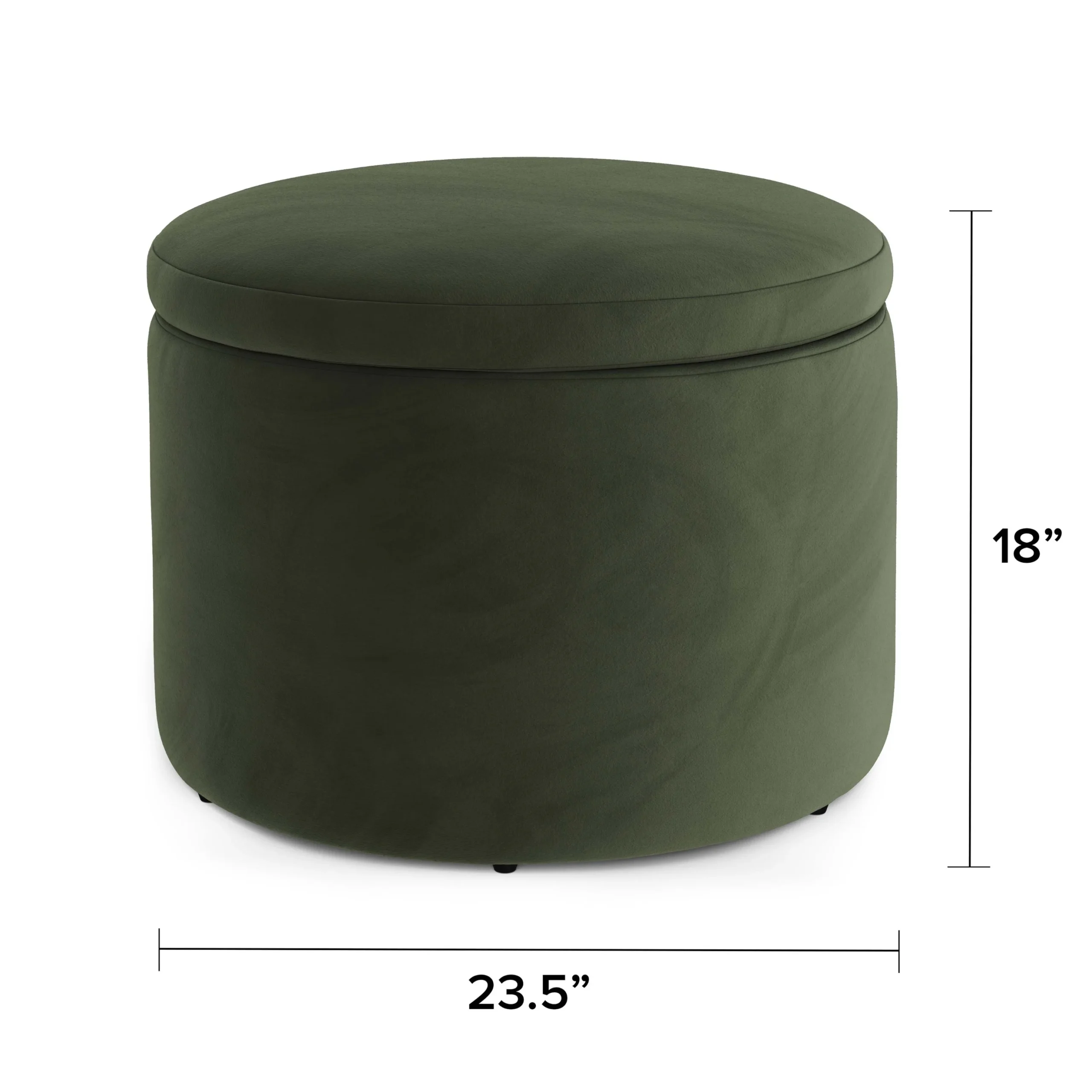 Benson 23.5_ Velvet Storage Ottoman - Hale Fir Green - Image 2