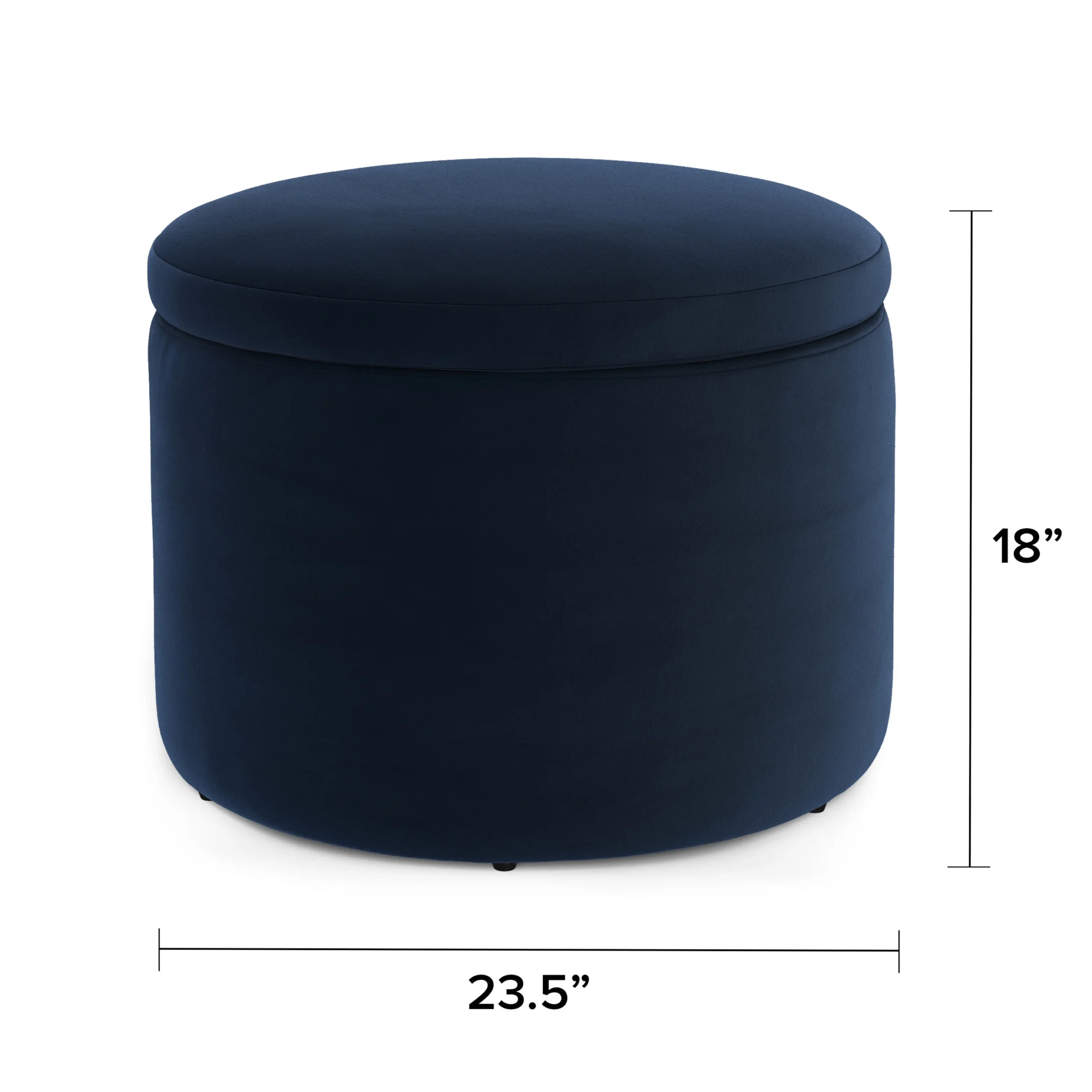 Benson 23.5_ Velvet Storage Ottoman - Hale Ink - Image 2