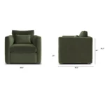 Marina 38_ Velvet Lounge Chair - Hale Fir Green