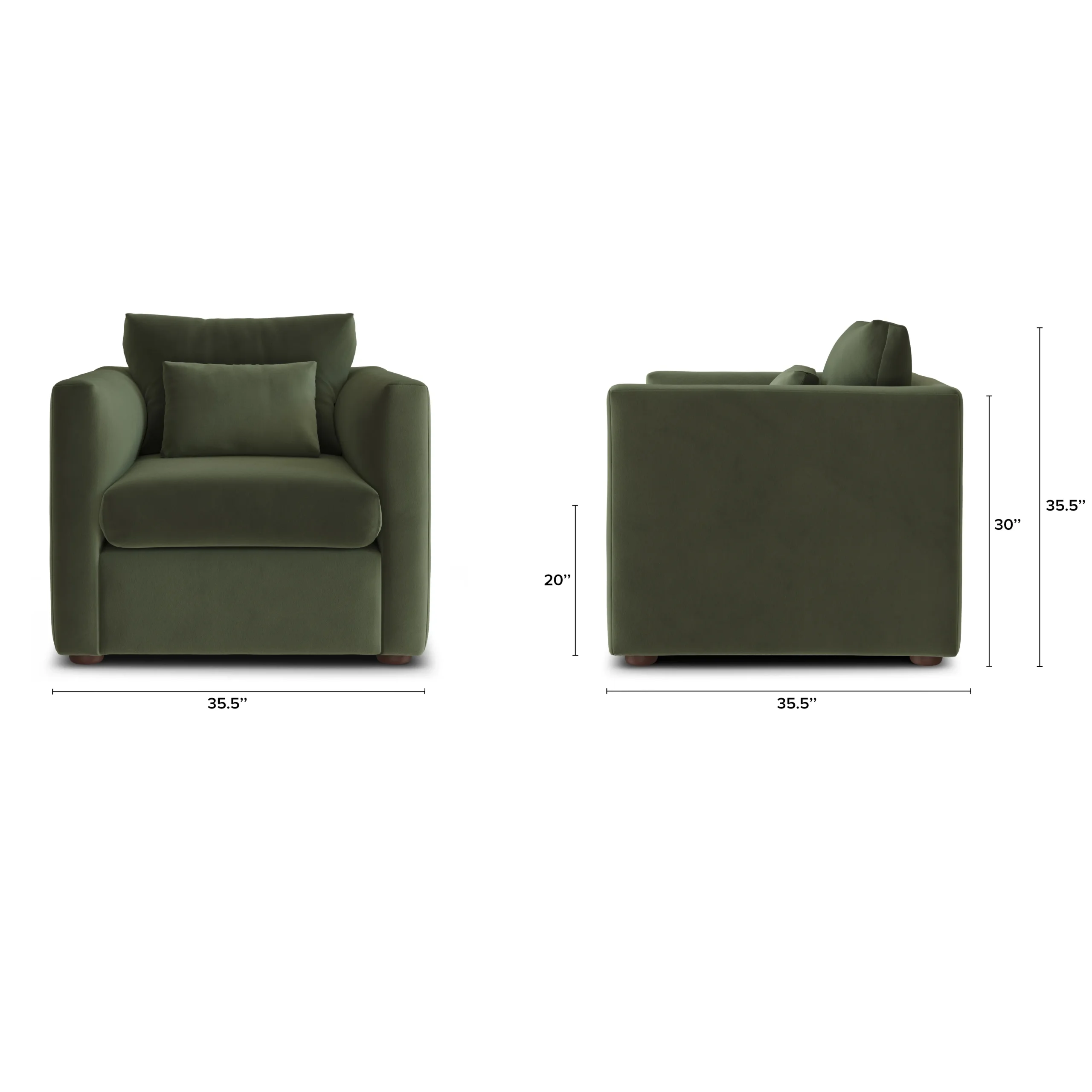 Marina 38_ Velvet Lounge Chair - Hale Fir Green - Image 2