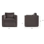 Marina 38_ Velvet Lounge Chair - Hale Warm Gray