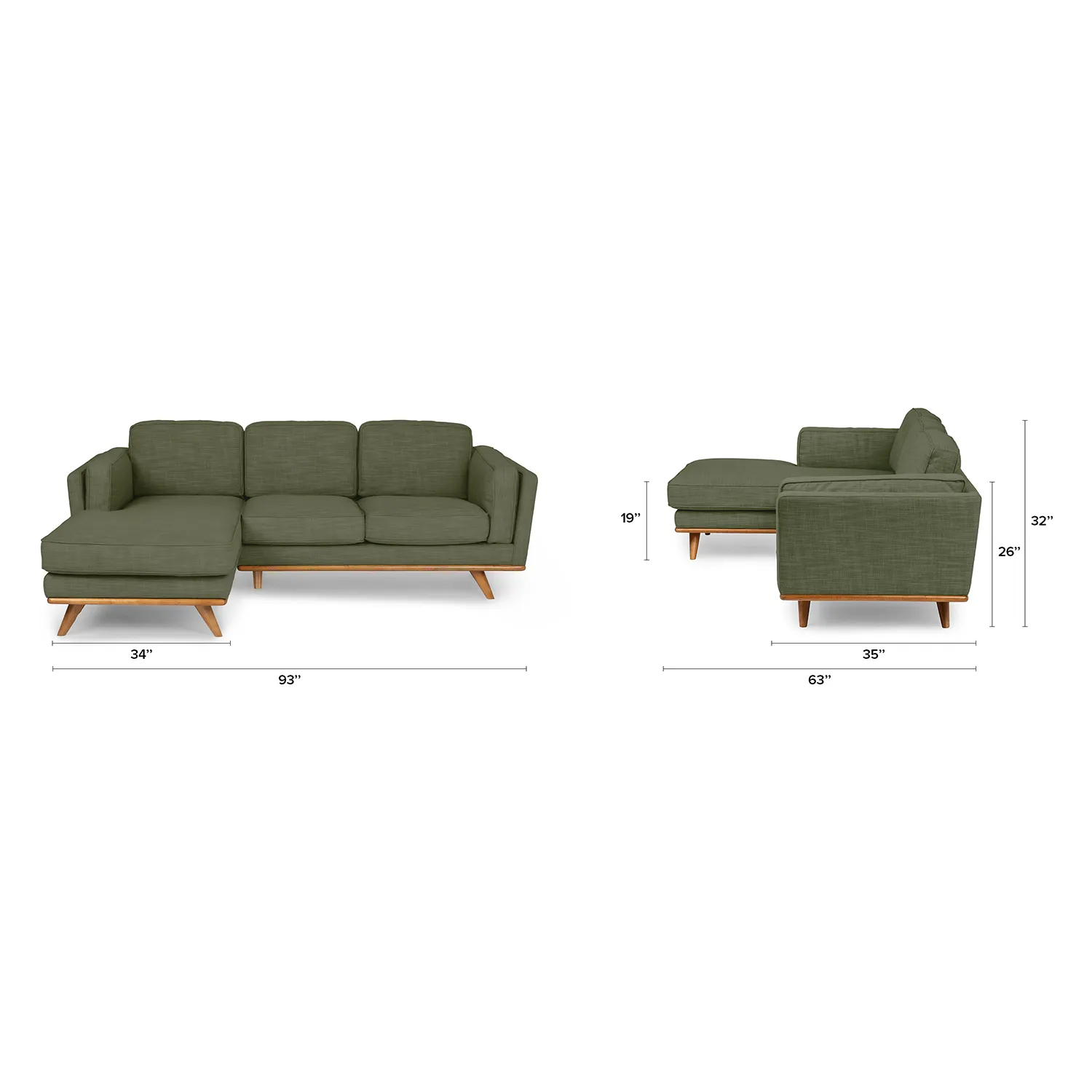 Timber 93_ Left Sectional - Olio Green - Image 13