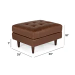 Sven 30_ Leather Ottoman - Taos Brown