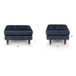 Sven 30_ Leather Ottoman - Oxford Blue