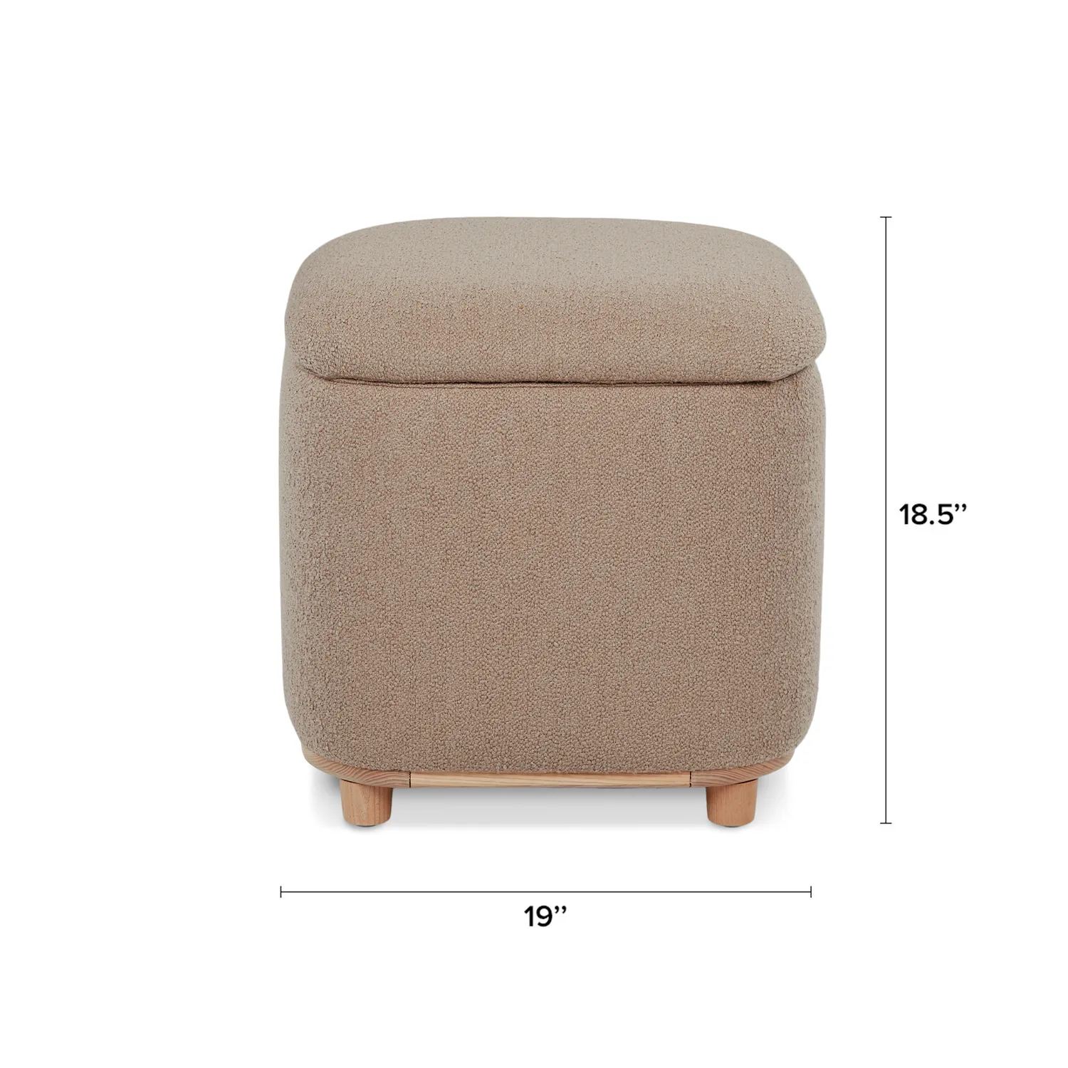 Maribo 19_ Storage Ottoman - Sandstone Wool Bouclé - Image 13