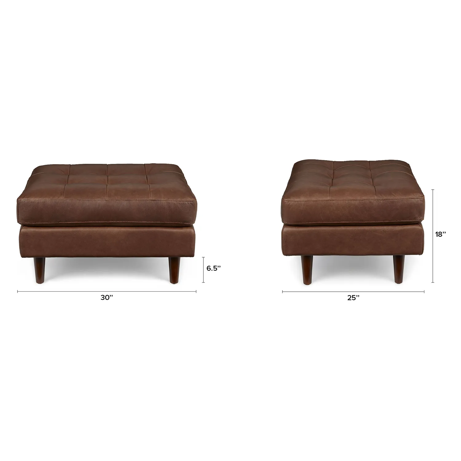 Sven 30_ Leather Ottoman - Charme Chocolat - Image 2