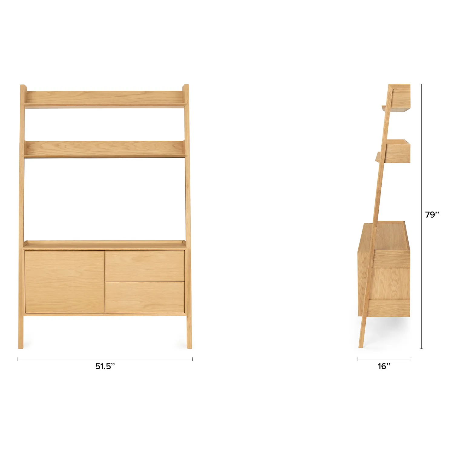 Fantol 51.5_ Shelving Unit with Storage - Natural Oak - Image 13
