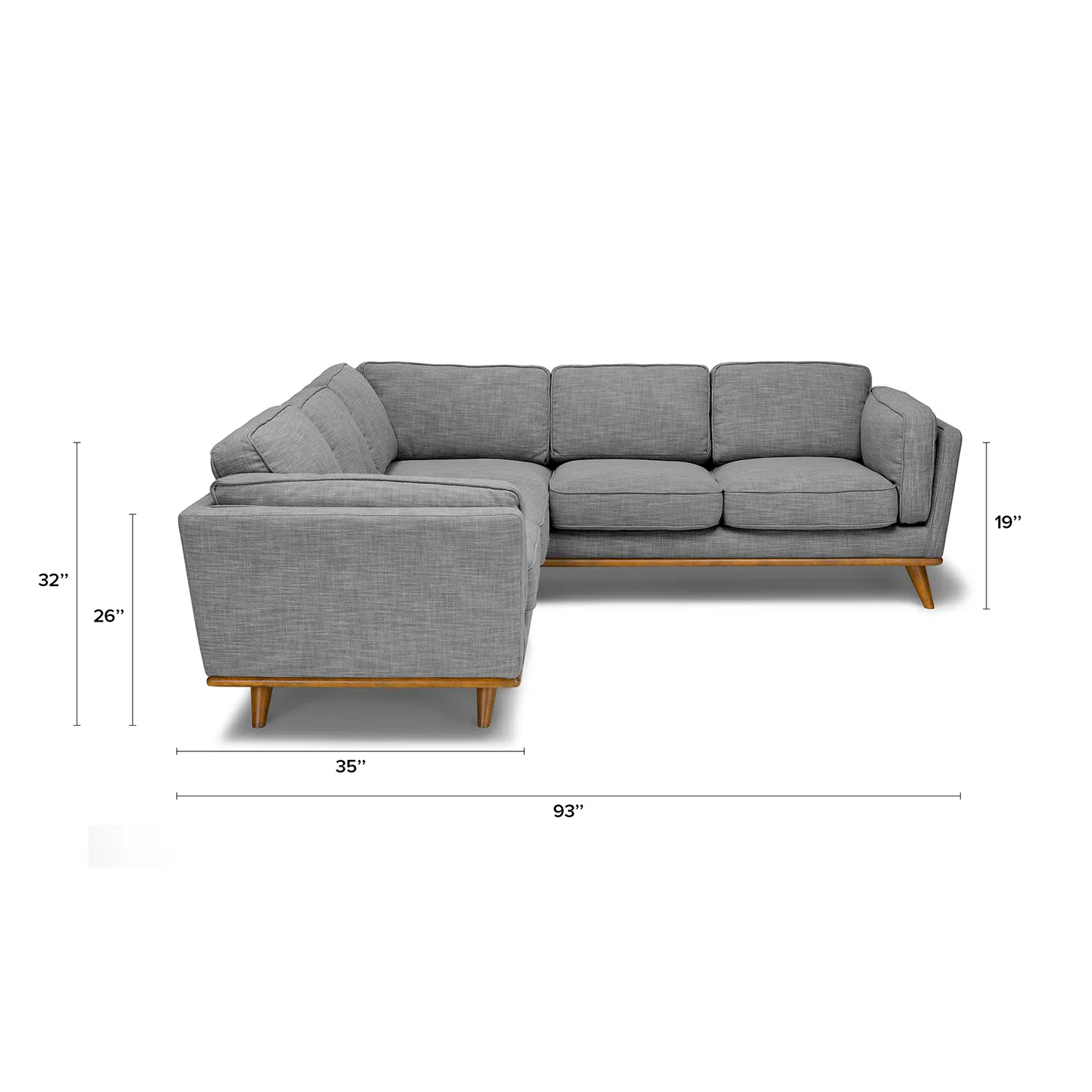 Timber 93_ Corner Sectional - Pebble Gray - Image 14
