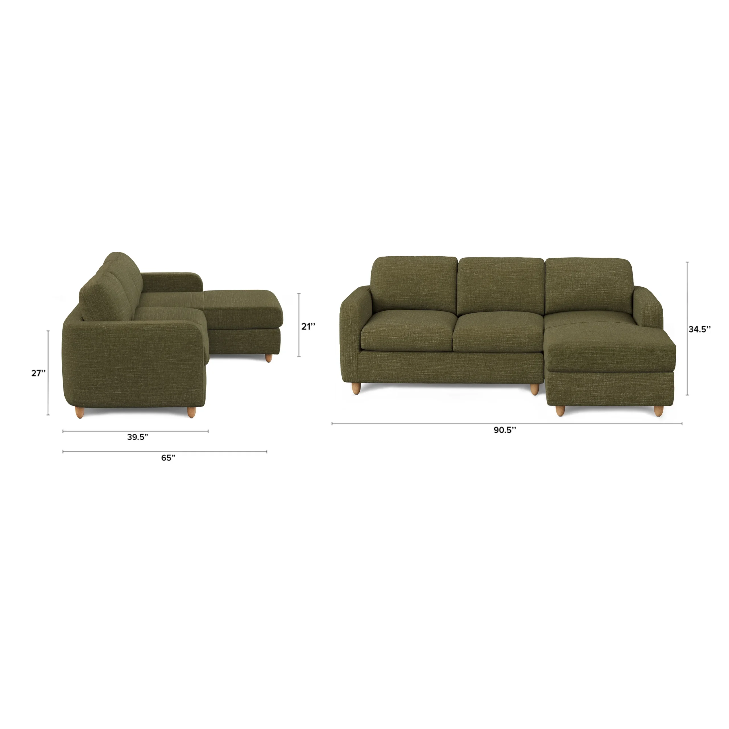 Vati 90.5_ Right Storage Sectional - Napa Moss - Image 2