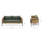 Aby 69.5_ Outdoor Loveseat - Dravite Green