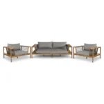 Callais 90.5_ Outdoor Sofa Set - Taupe Gray